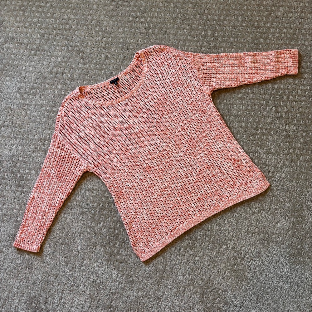 Talbots Women's Rose Pink Knit 3/4 Sleeve Open Knit Sweater size 1x - Picture 3 of 9
